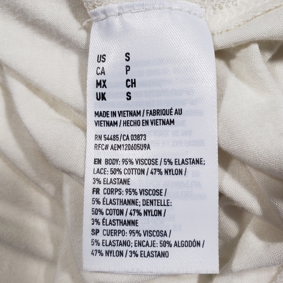 American Eagle Soft & Sexy Sleeveless with Lace Tank Top Size Small - Picture 6 of 9